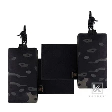 KRYDEX Radio Pouch Set Expander Wings for Chest Rig Plate Carrier Black MC Camo