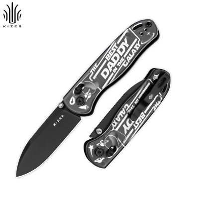 Kizer Drop Bear Folding Pocket Knife Nitro-V Blade Acrylic Handle Gift V3619A11