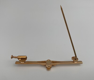 Broche Ancienne Plaquée Or - Motif Filigrane - Poids 2 Grammes - Poinçon Officiel - Occasion