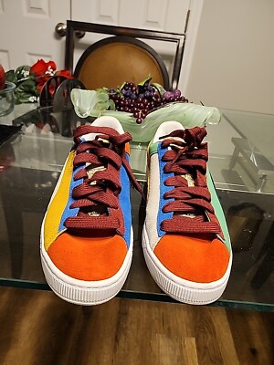 PUMA SUEDE CLASSIC ICONIX HIGH RISK RED HONEY MUSTARD 381773-02 US 10.5 