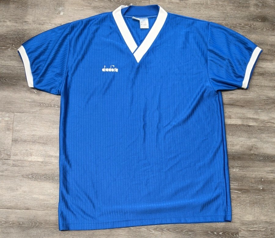 Vintage 90s blue Diadora Soccer Jersey Size Men’s XL Gem