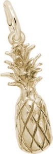 Authentic Gold-Plated Sterling Silver Detailed Pineapple Charm by Rembrandt