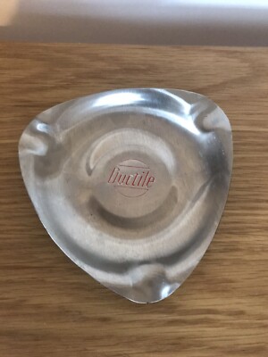 Vintage 70 s White Metal Ductile Tobacco Advertising Aschenbecher
