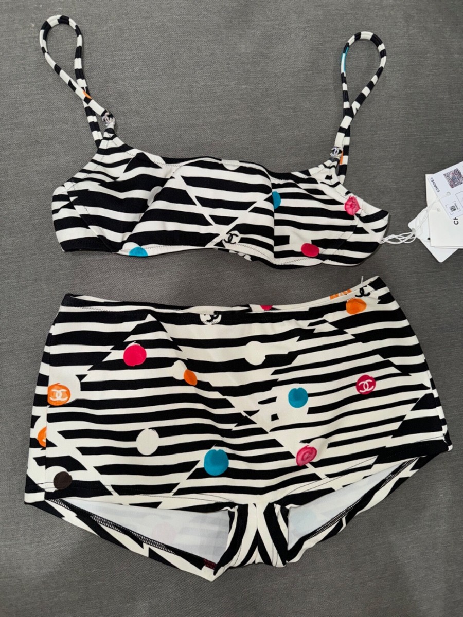 CHANEL ビキニ Chanel 24S Black White CC Logo Two Piece Bikini Swim