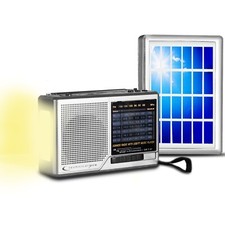 TPro Prtable Solar Powered and Battery Operated AM/ FM/ SW Radio,Flashlight