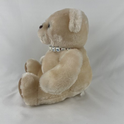 Cream Tan Teddy Bear 10" Plush Best Friends Beaded Necklace Stuffed Animal Toy - Picture 2 of 9