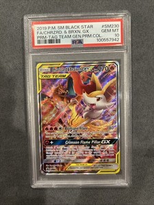 Charizard/Braixen GX GEM MT PSA10❣️ PSA 10 Charizard Braixen GX 22 Pokemon Sun & Moon Cosmic Eclipse