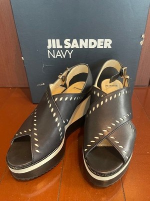 Jil Sander Navy Cross Strap Sandals 24 Women Shoes Sandal Original Collection