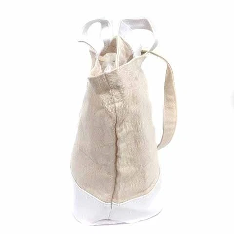 Bolso de Hombro AMERICAN RAG IE Mano 2 Vías Lona Imitación Cuero Marfil Blanco YK RY Foto 3 de 4