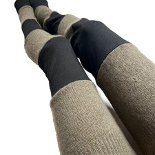 Sweater Knit Cashmere Leg Warmers Army Green Black Thigh Highs Socks Cotton Long