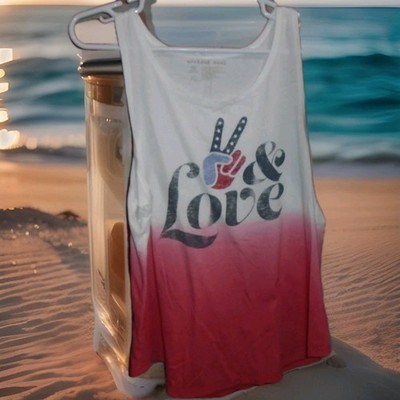 WEEKEND SOUL WOMANS ''PEACE & LOVE ''COLORFUL TANK SIZE XL