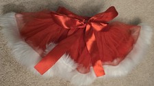 Infant Girl Red Tutu Skirt With Fur Christmas Tutu 0 To 12 Month