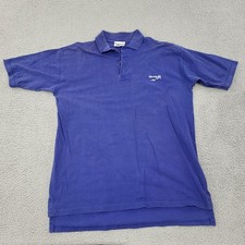 Reebok VTG 90s Polo Mens XL Cotton Logo Blue Shirt