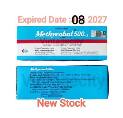 100's Methycobal Original (Exp 08/2027) Vitamin B12 Mecobalamin 500mcg Numbnes