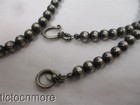 VINTAGE NAVAJO INDIAN PEARL BEADED NECKLACE STERLING SILVER 24" — photo 2