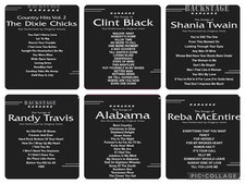 6 CDG COUNTRY KARAOKE LOT CLINT BLACK,ALABAMA,SHANI TWAIN,REBA,TANDY TRAVIS