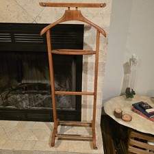 Vintage ITALIAN Valet Wardrobe Butler Stand Wood