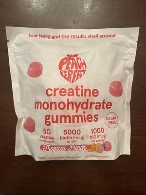 Peach Perfect Creatine Gummies 5g Tropical Fruit 30 Servings
