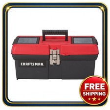 Craftsman 16 inch Red and Black Tool Box with Lockable Latch and Tray