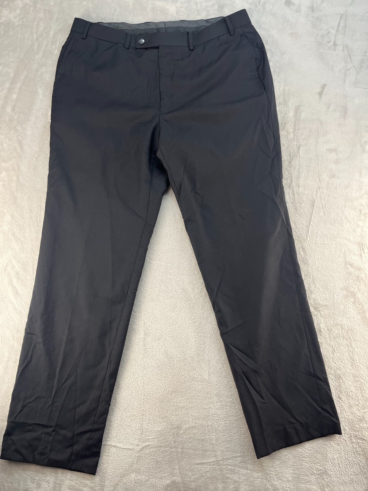Calvin Klein Dress Pants Mens 38x32 Slim Fit Black 100% Wool Career Business