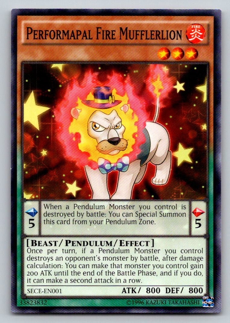 Performapal Fire Mufflerlion SECE-EN001 Secrets of Eternity Yu-Gi-Oh