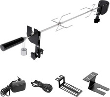 Girarrosto Elettrico Con 2 Aghi per Carne, Motore, Alimentato Tramite USB E Adat