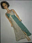 VGC VINTAGE 1960s BARBIE DOLL TWIST TURN BRUNETTE SHORT HAIR SIDE LOOK W DRESS