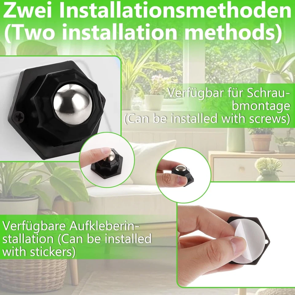 24 Stück Kugelrollen für Möbel 360° Drehbar 200kg+ - Bild 4 von 4