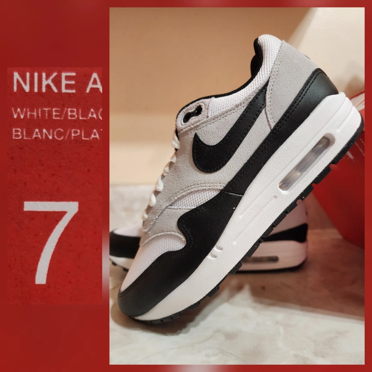 Nike Air Max 1 Essential White Black | eBay