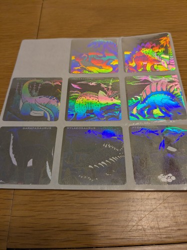 Dinosaur Animal Hologram Holographic Rare Vintage Sticker Decal Foil 5 Sheets - Picture 8 of 8
