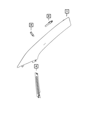Genuine Mopar A Pillar Extension Right 7MX50DX9AA