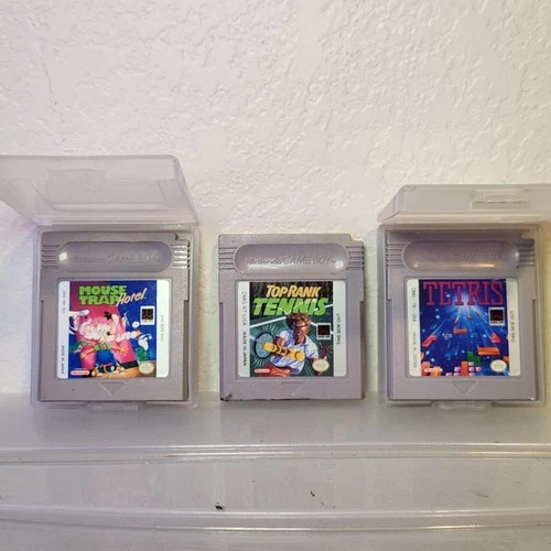 Nintendo Game Boy Lot Tetris Top Rank Tennis Mouse Trap Tested