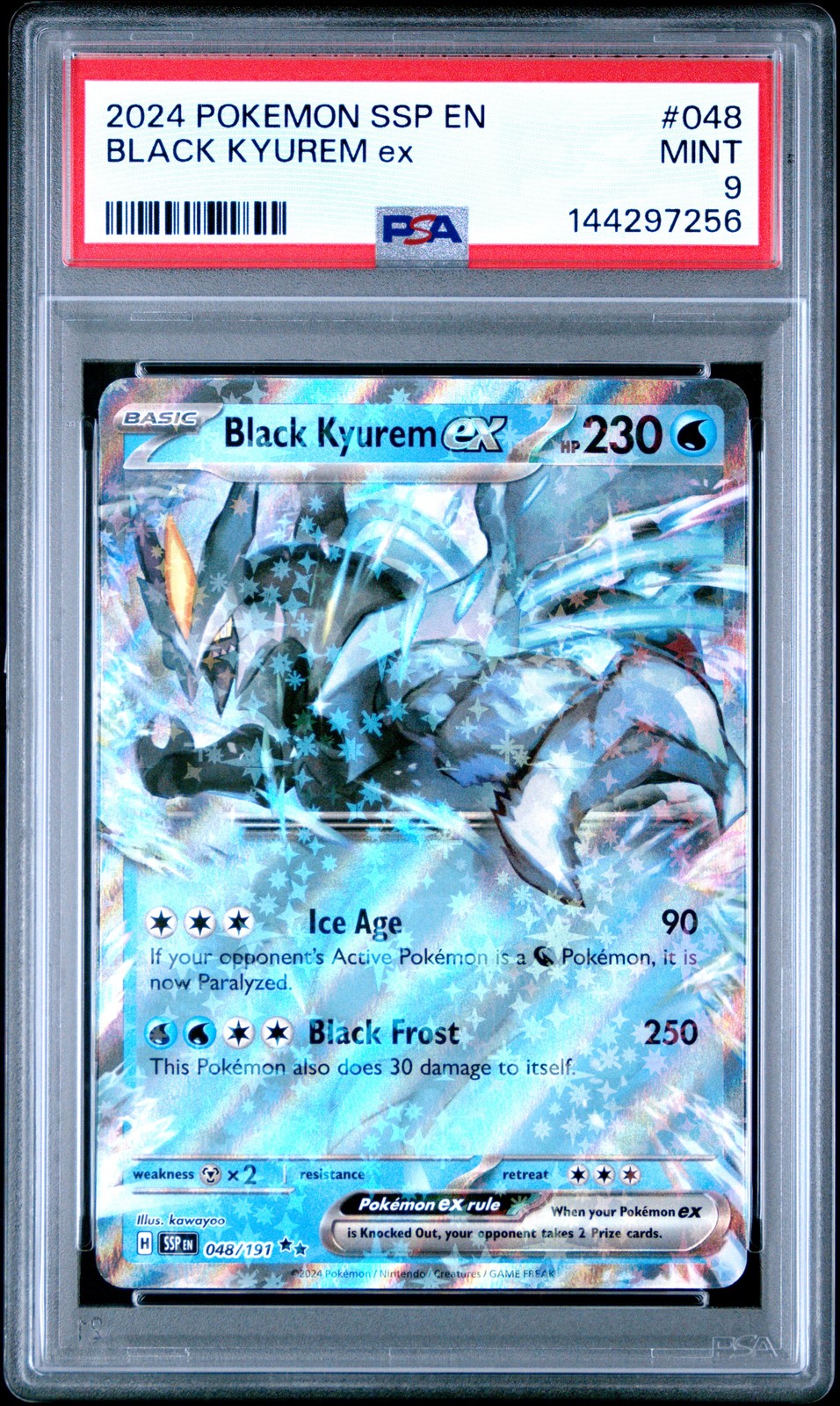 2024 POKEMON SSP EN-SURGING SPARKS #048 BLACK KYUREM EX PSA 9