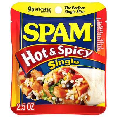 Single Hot & Spicy 2.5Oz Individual Pouch (Pack of 12) Fully Cooked Pork and Ham