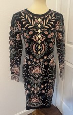 Farm Rio Marvelous Garden Knit Dress Lattice Cutouts Floral Date Night NWT SM