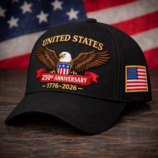 USA 250th Anniversary Hat 1776-2026 Patriotic American Eagle Baseball Cap