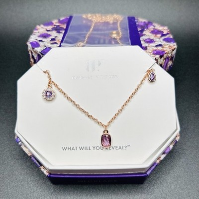 Bomb Party Feb 2026 Necklace  Glint Echoes From The Wings  Amethyst CZ Rose Gold