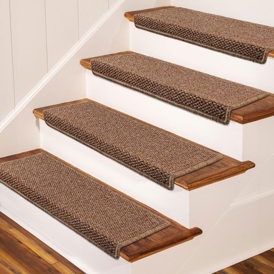Bullnose Carpet Stair Treads Non Slip Stair Treads for Wooden Steps Indoor St...