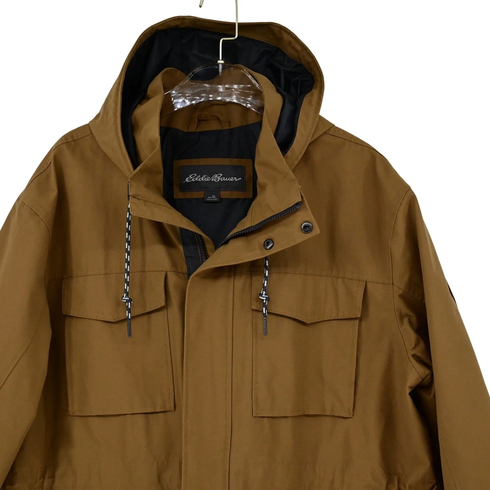 Chaqueta Parka Eddie Bauer XL Marrón Tareas Bolsillos Utilidad Trabajo Abrigo Capucha Exterior Foto 2 de 4
