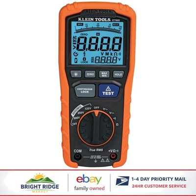 Megohmmeter with 4000 Ohms Resistance and Multiple Voltage Settings Up to 1000V