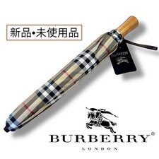 Burberrys Nova Check Folding Umbrella Wooden Handle Japan