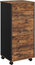 7-Drawer File Cabinet Wooden Office Cabinet W/ Drawers Mobile Storage Filing