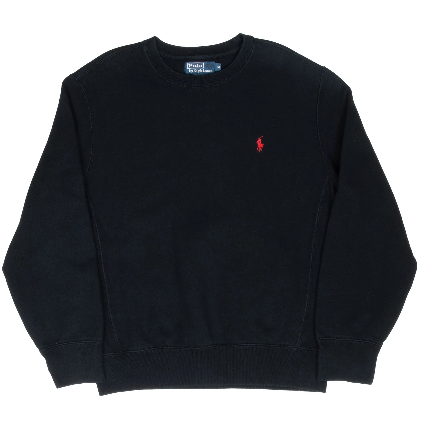 VINTAGE RALPH LAUREN 1990S CLASSIC BLACK CREWNECK SWEATSHIRT MEDIUM