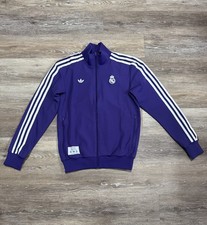 Adidas Real Madrid Icons Track Jacket 2025 Purple/White JF2582 Size Small