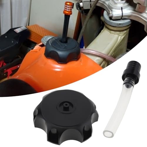 CNC Fuel Tank Cap Set, 48.5mm ATV Gas Cap with Breather Tube Air Vent Hose for 