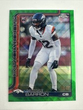 2025 Topps Chrome Jahdae Barron BLUE FOOTBALL BORDER REFRACTOR  RC /150 -Broncos