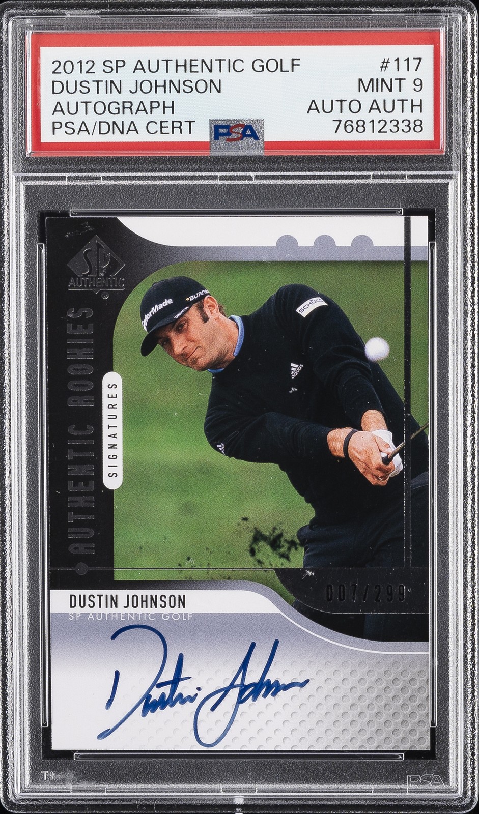 DUSTIN JOHNSON 2012 SP AUTH GOLF AUTO #117 7/299 PSA 9 AUTO AUTHENTIC 