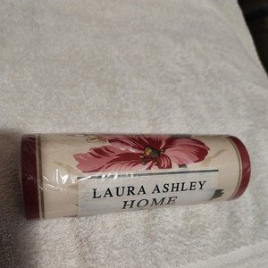 LAURA ASHLEY  Beige,pink, burgundy, hibiscus flower Border #30982550