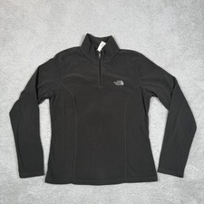 The North Face TKA 100 Womens Black Quarter Zip Fleece Pullover Size Medium