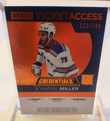 K'Andre Miller 2020-21 UD Credentials Debut Ticket Access Orange Rookie SP /149